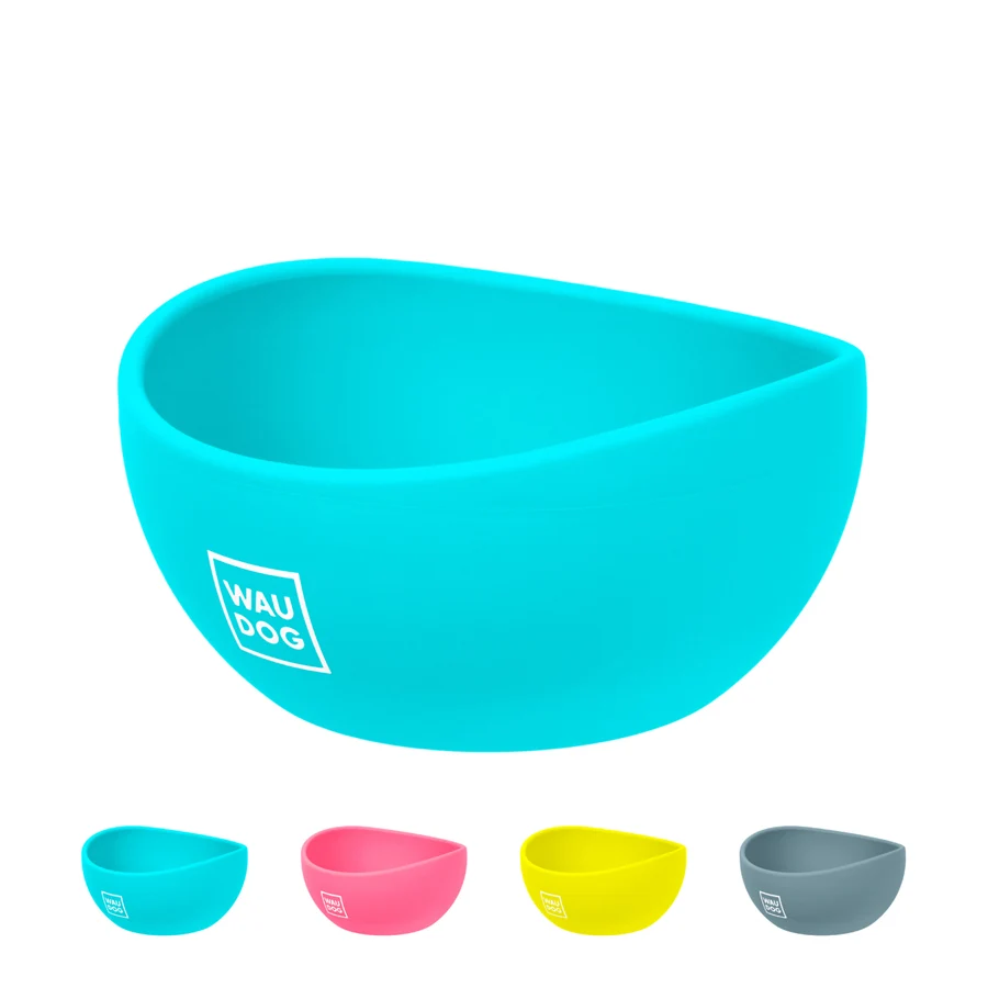 Миска WAUDOG Silicone 250 мл харчовий силікон блакитна для котів та маленьких собак