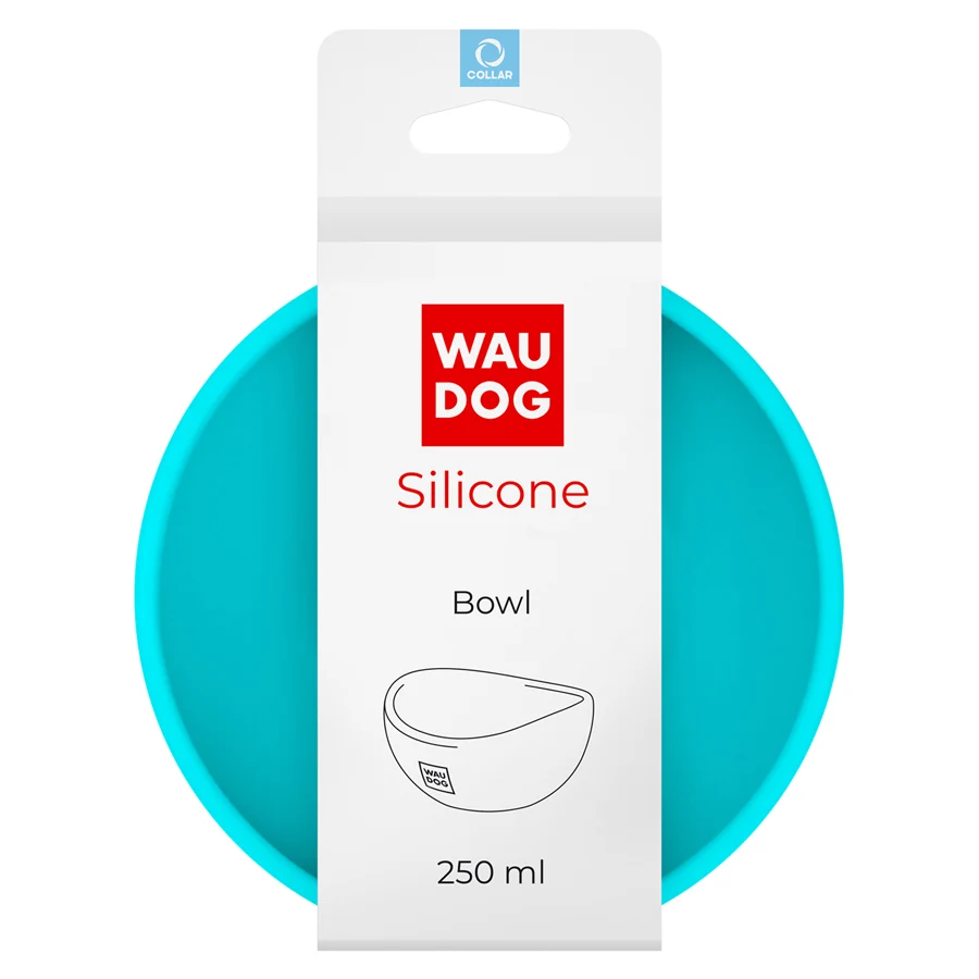 Миска WAUDOG Silicone 250 мл харчовий силікон блакитна для котів та маленьких собак