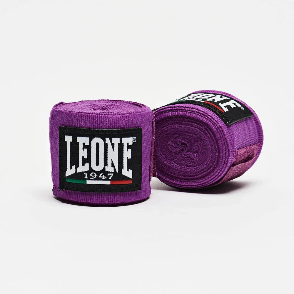 Боксерские бинты Leone AB705 эластичные 3,5 м хлопок фиолетовые
