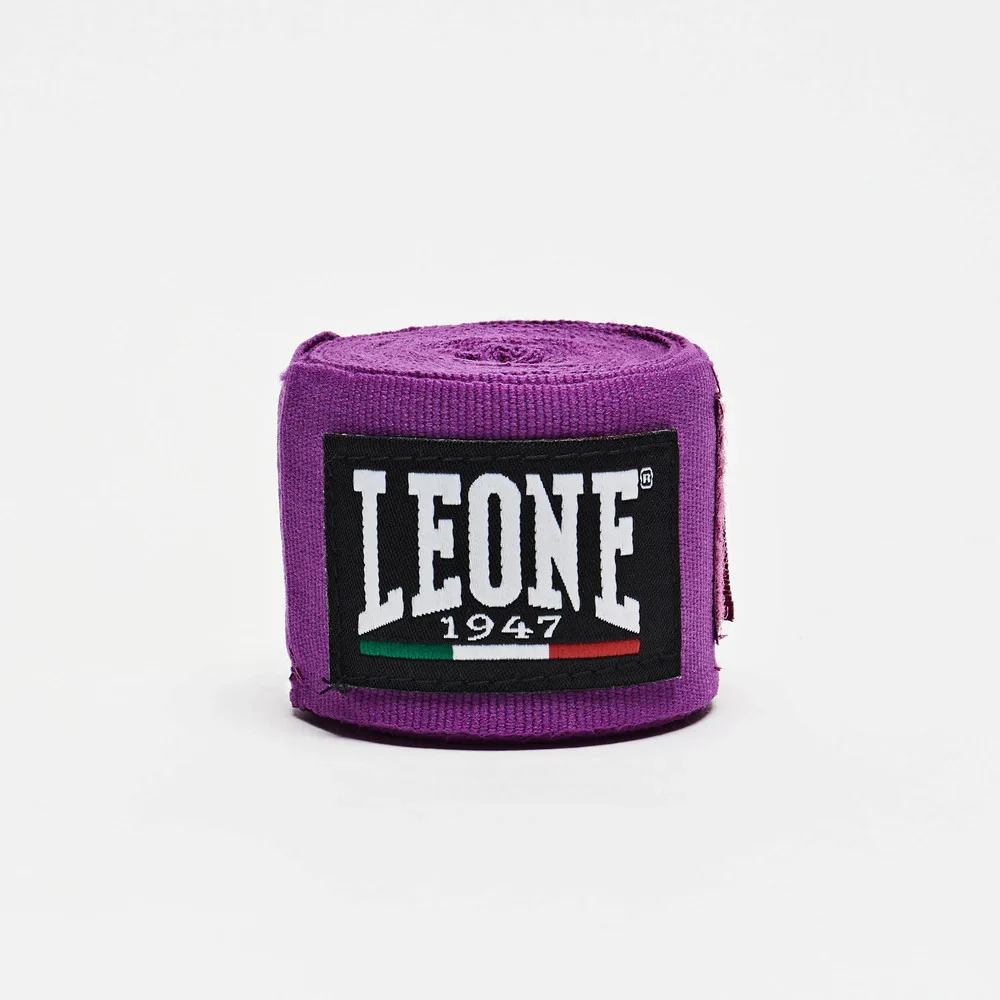 Боксерские бинты Leone AB705 эластичные 3,5 м хлопок фиолетовые