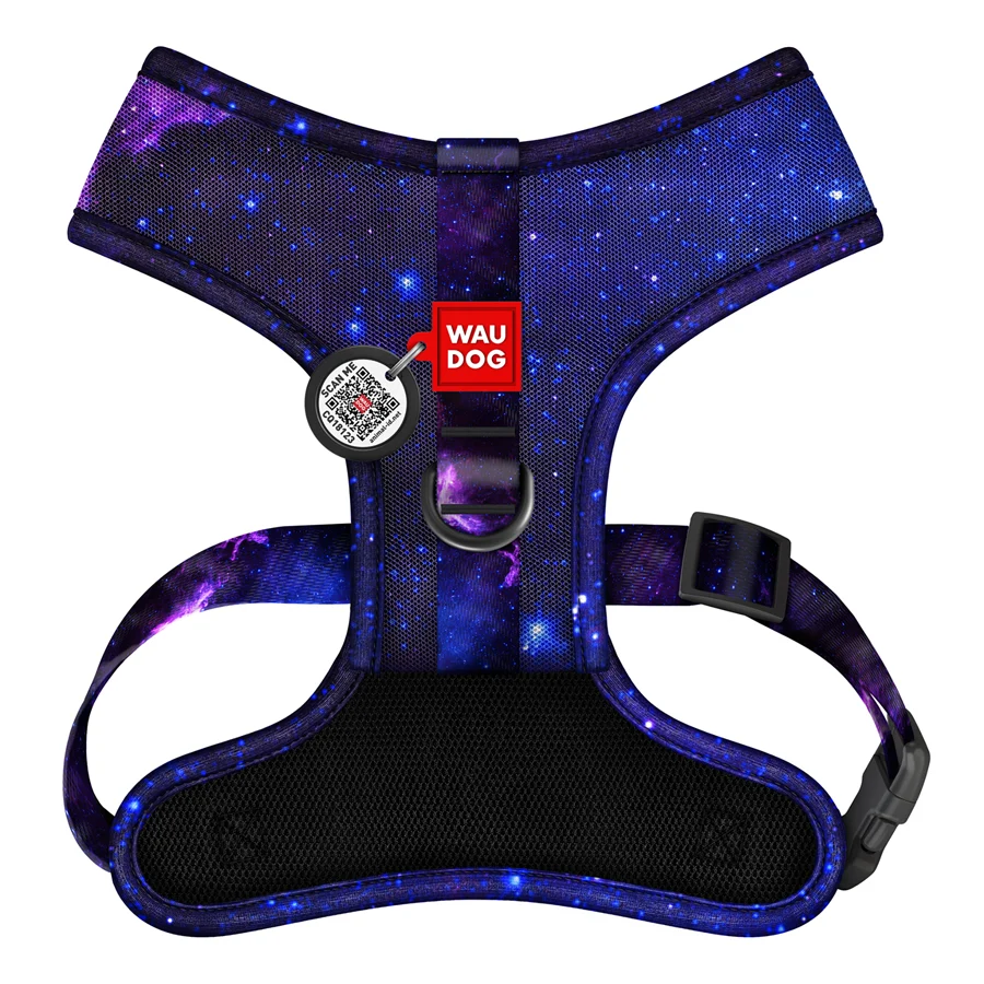 Шлея WAUDOG Mesh дихаюча з QR адресником NASA21 L 42 см 57-77 см