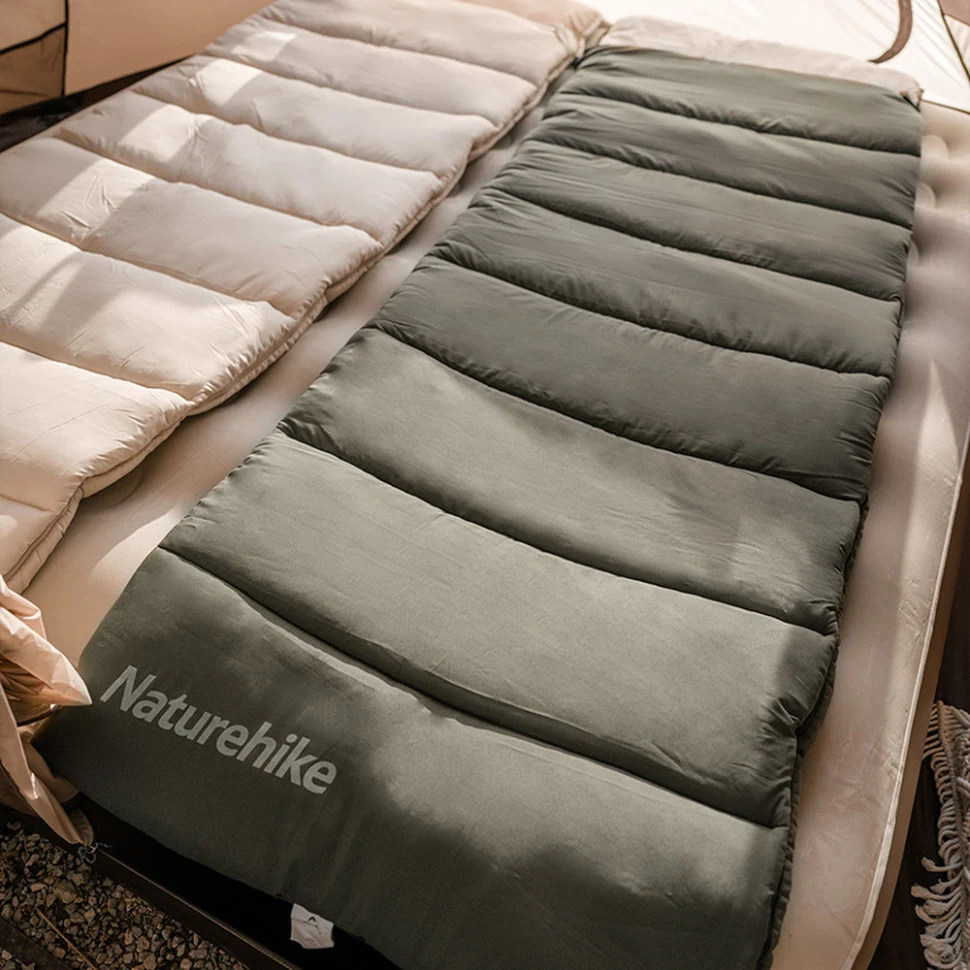 Спальний мішок Naturehike LD350 кокон демісезонний 225х75 см темно-зелений порожниста бавовна