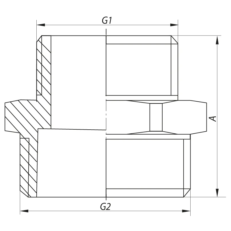 Ніпель редукційний 1/4"x1/2" латунь внутрішня-зовнішня різьба 1 шт