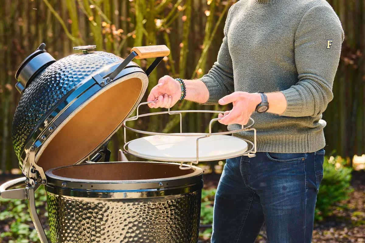 Відсікач жару для Big Green Egg Large 50х46х18 см кераміка, нержавіюча сталь