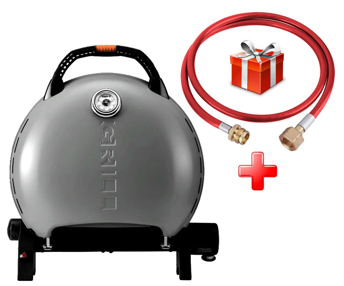 Портативний газовий гриль O-Grill 600T 58,5x21,5x56,7 см металевий срібло