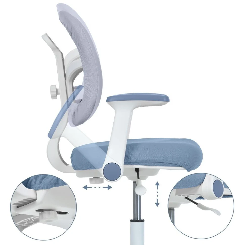 Дитяче крісло BAMBI M 6250 з підлокітниками і підніжкою регулювання висоти чорне