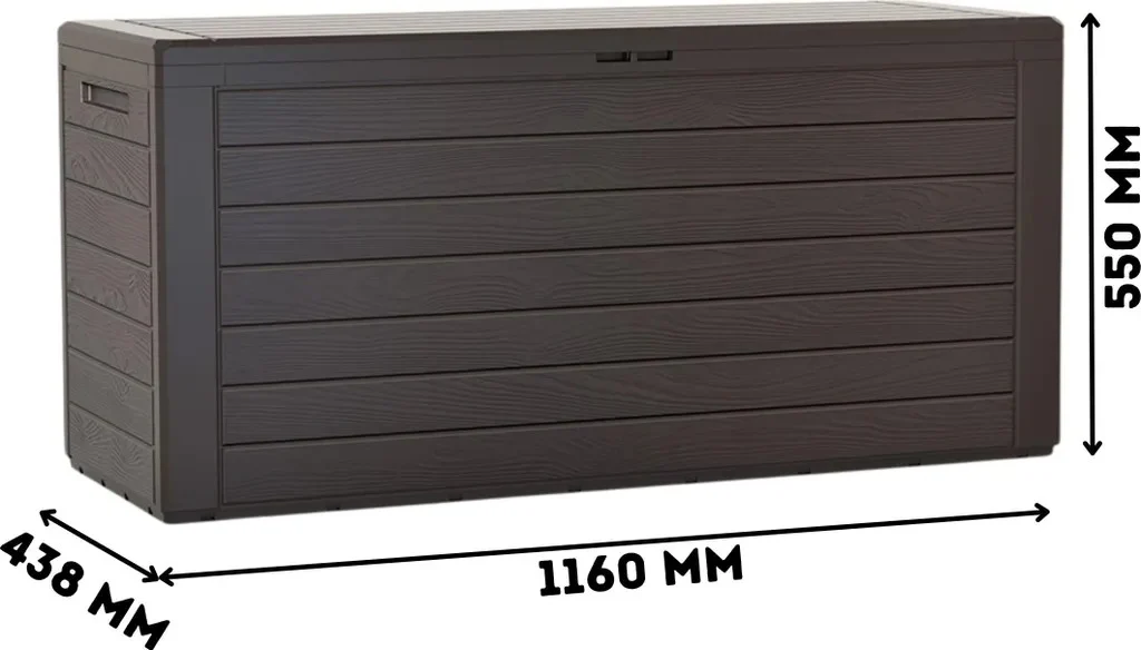 Садовий ящик Woodebox 280 л поліпропілен 116х46х55 см коричневий