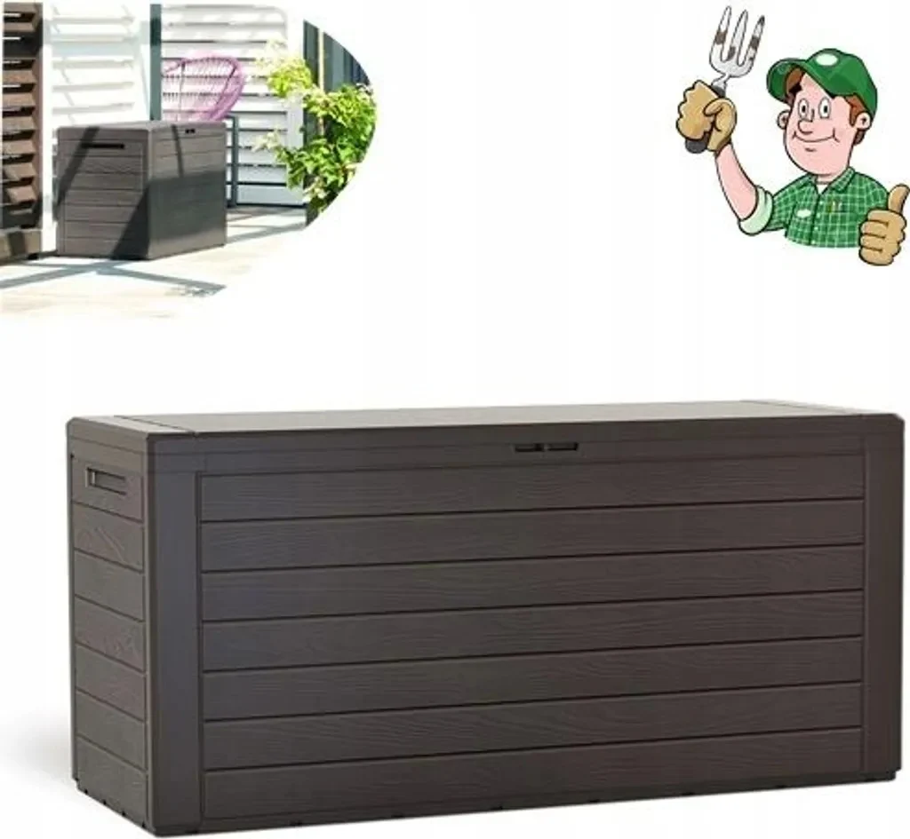 Садовий ящик Woodebox 280 л поліпропілен 116х46х55 см коричневий