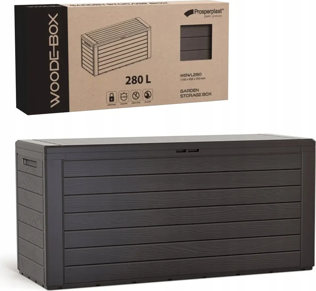 Садовий ящик Woodebox 280 л поліпропілен 116х46х55 см коричневий