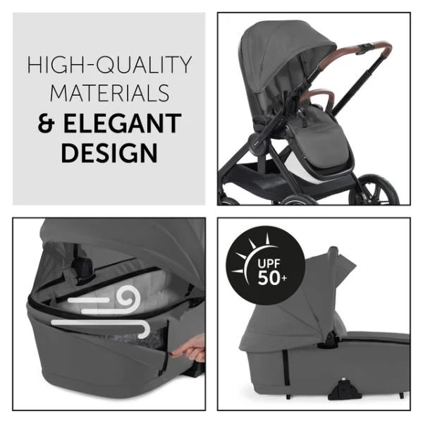 Універсальна коляска 2 в 1 Hauck Walk N Care Air темно-сірий 98x60x107 см алюміній