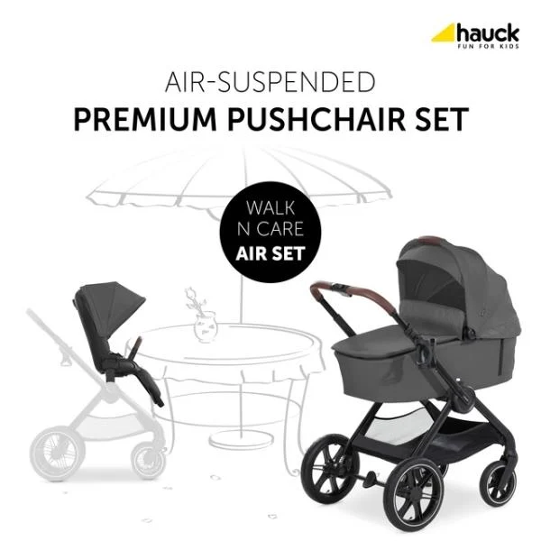 Універсальна коляска 2 в 1 Hauck Walk N Care Air темно-сірий 98x60x107 см алюміній