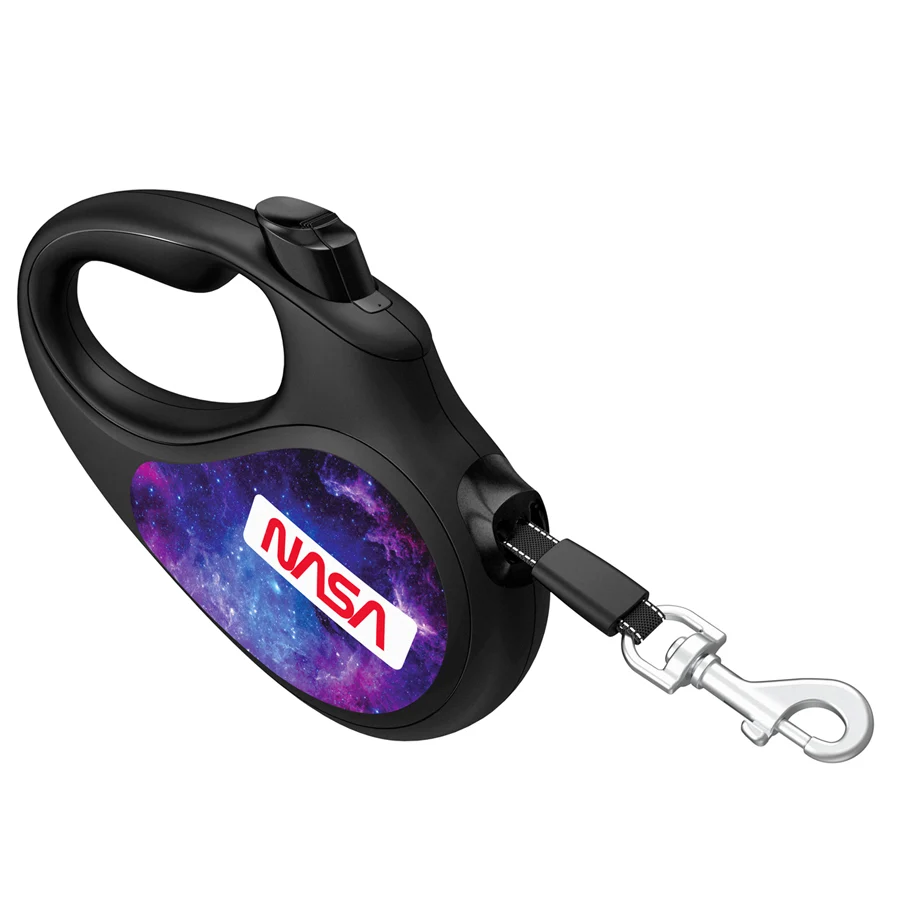 Повідець-рулетка WAUDOG R-leash XS до 12 кг 3 м пластиковий чорний світловідбиваюча стрічка