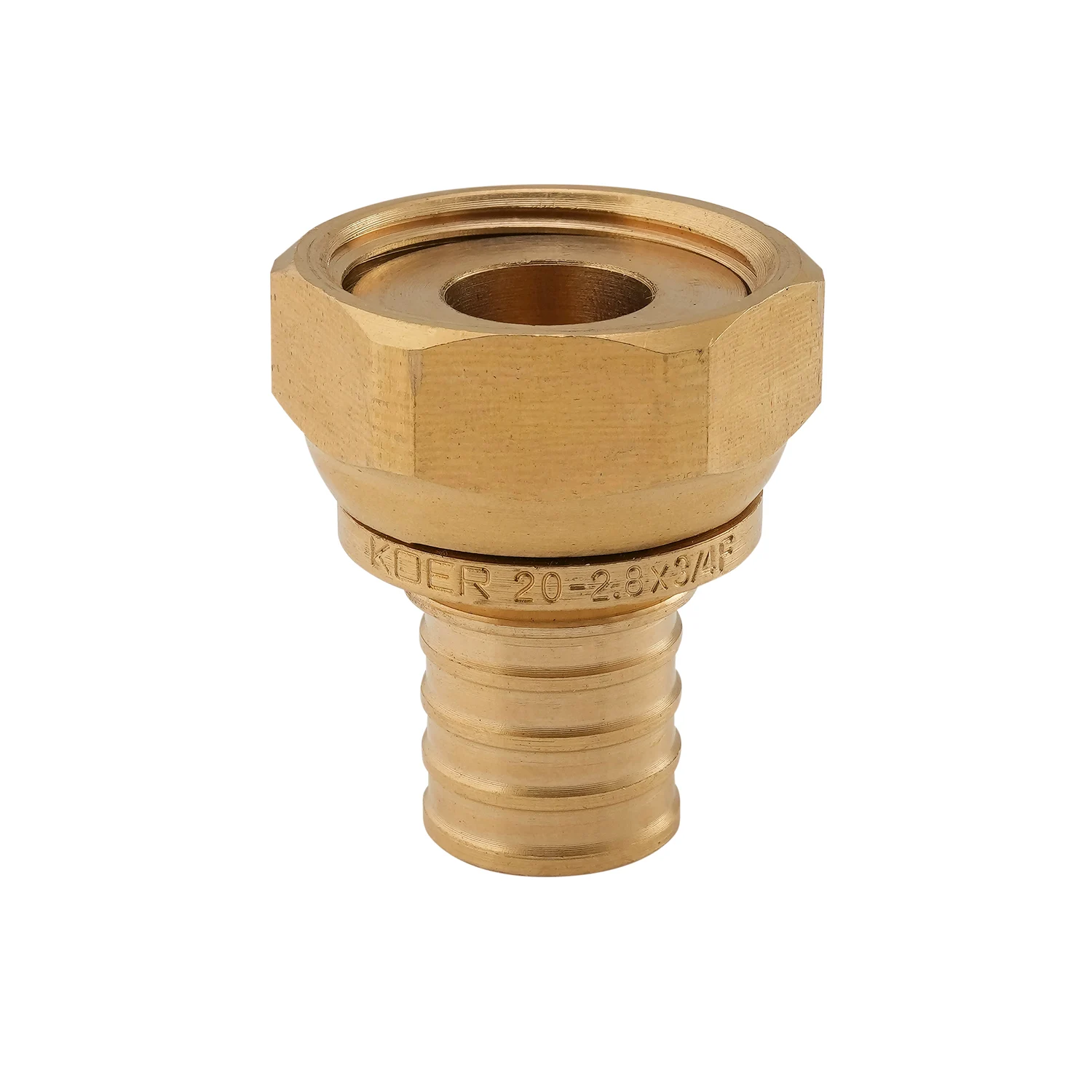 Перехідник з накидною гайкою Koer KA.A08F-20S 20(2.8mm) x 3/4"F латунь