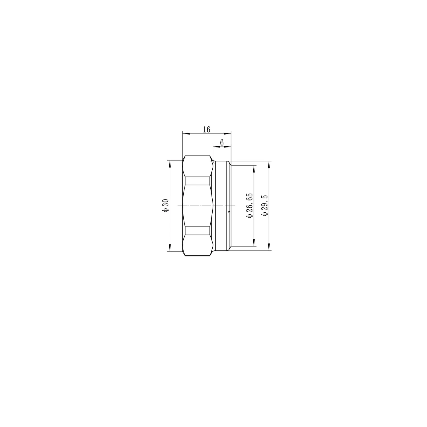 Перехідник з накидною гайкою Koer KA.A08F-20S 20(2.8mm) x 3/4"F латунь