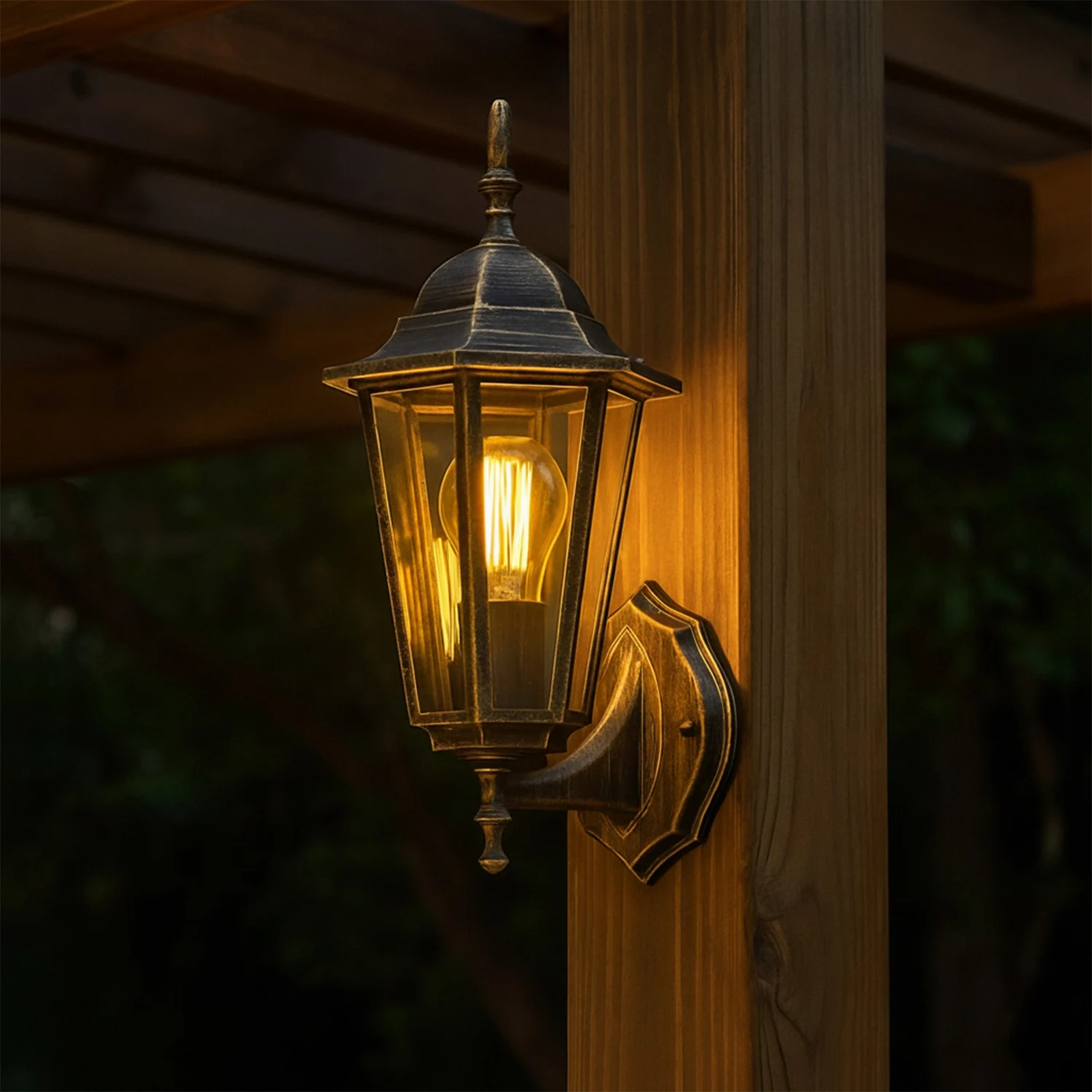 Настінний світильник Lumiled Bellis E27 13 Вт алюміній IP44 ретро 25х25х20 см патина