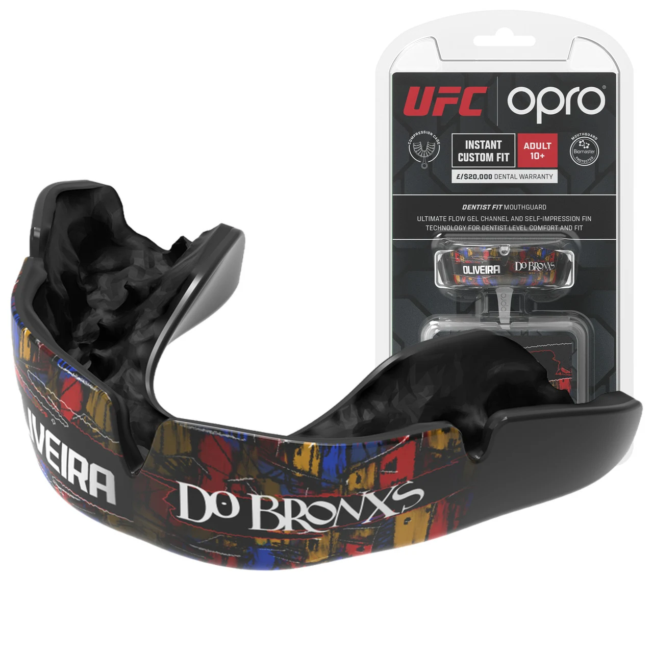 Капа для єдиноборств UFC x OPRO Charles Oliveira Instant Custom-Fit тришарова чорна 11+