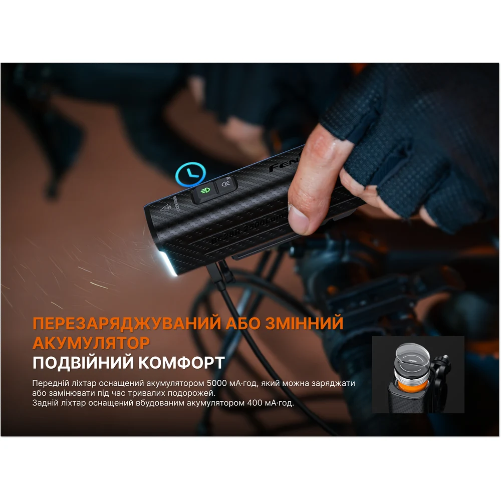 Комплект велофар Fenix BC28R 2500 лм алюміній передня+задня 240 г