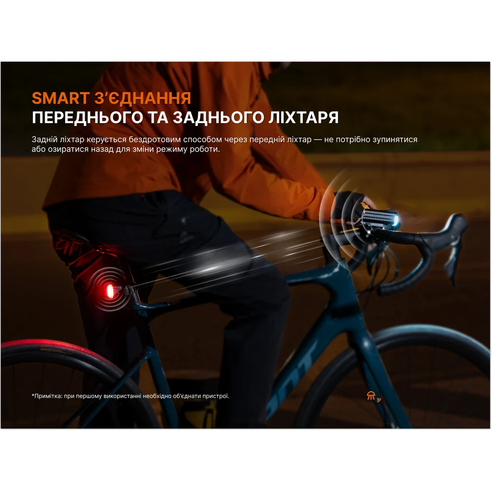 Комплект велофар Fenix BC28R 2500 лм алюміній передня+задня 240 г