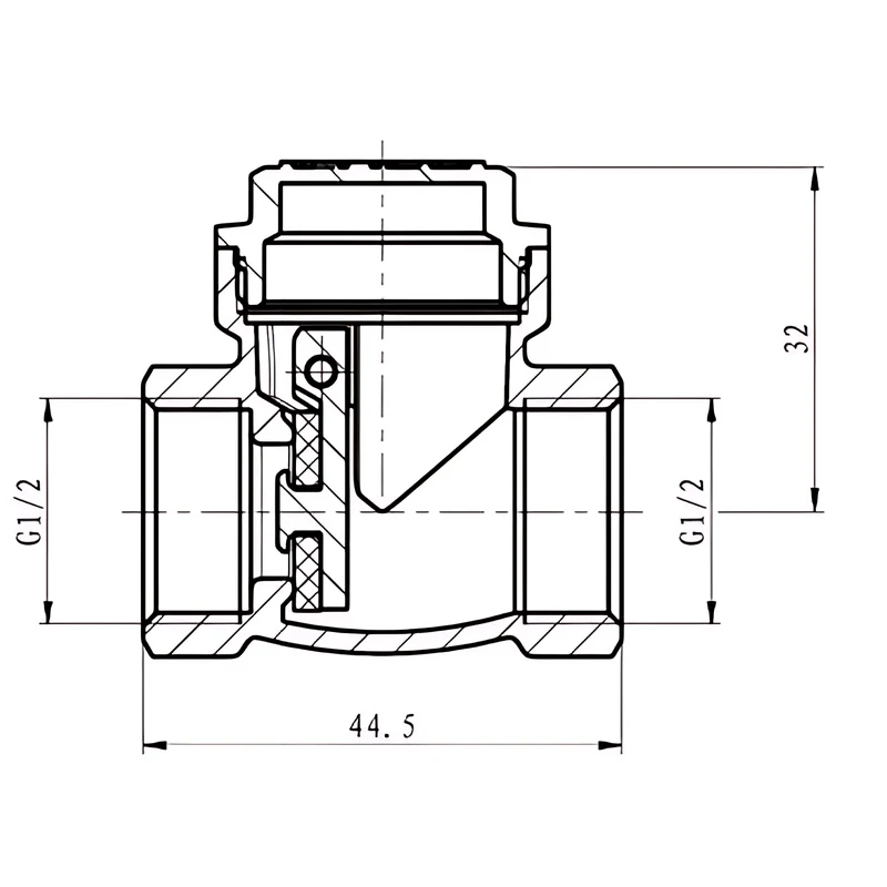 Клапан зворотний пелюстковий 1/2" латунь золотий Koer KR.174-15