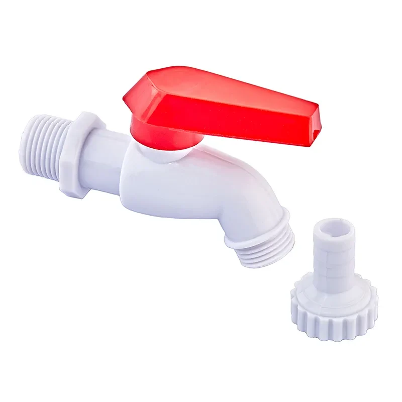 Кран пивний Plamix PVI-1/2" PVC 1/2" біло-червоний