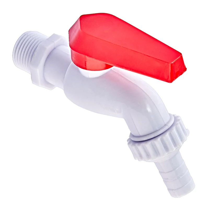 Кран пивний Plamix PVI-1/2" PVC 1/2" біло-червоний