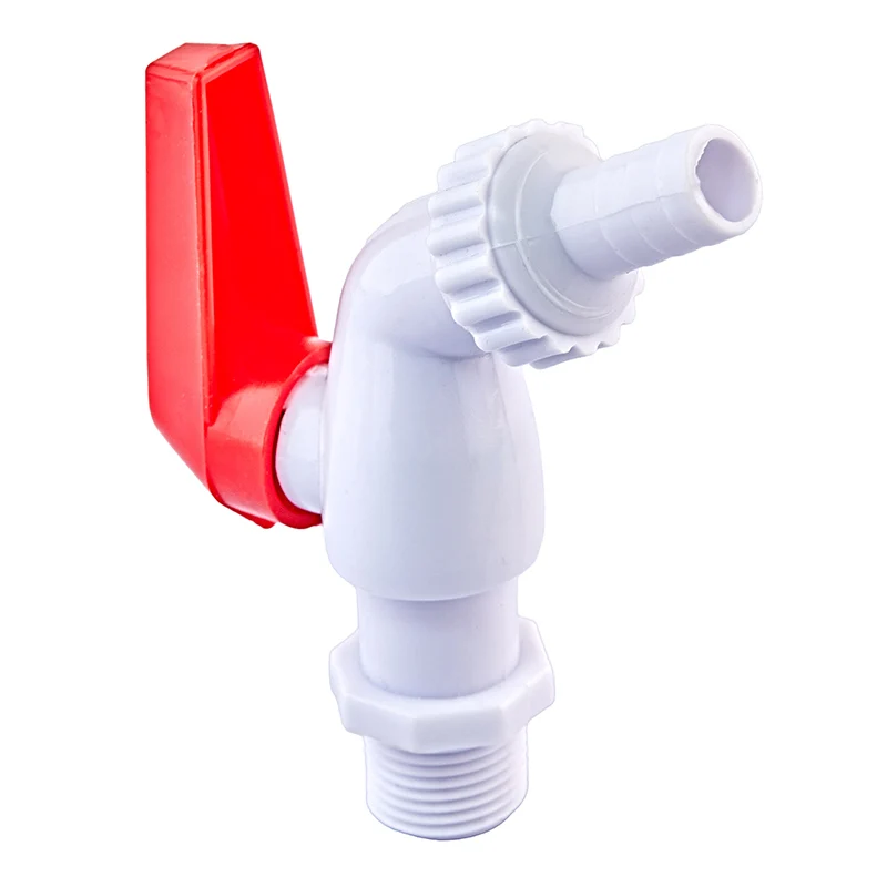 Кран пивний Plamix PVI-1/2" PVC 1/2" біло-червоний