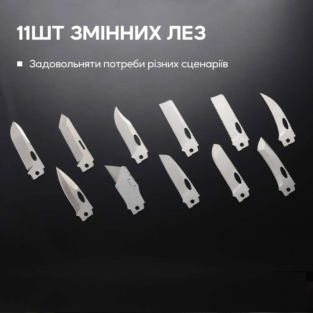 Набір змінних клинків 3in1 для мультитула Roxon S802 S502 Phantasy нержавіюча сталь прозорий