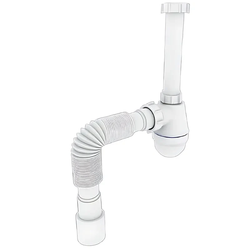 Сифон для раковини Zerix SU-03-В 1 1/4" пластиковий білий