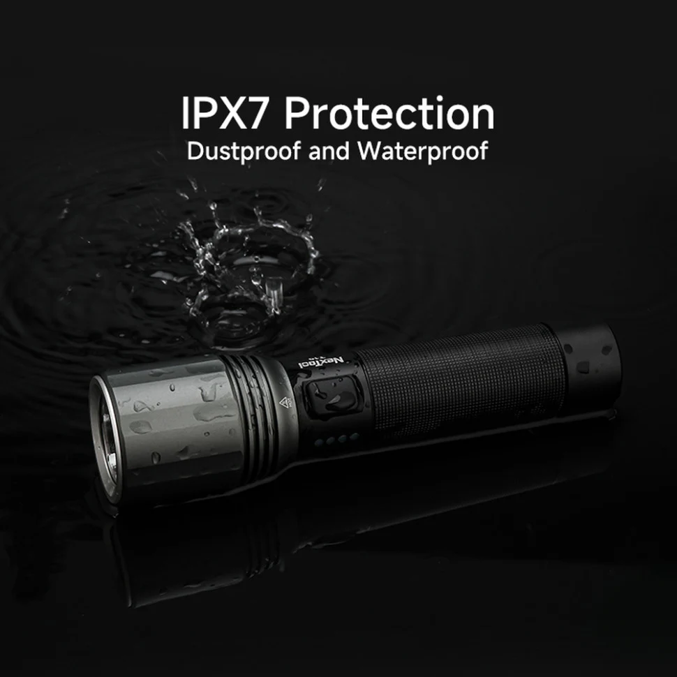 Ручной фонарь NexTool Flashlight T10 2000 лм алюминиевый 152х28х38 мм черный