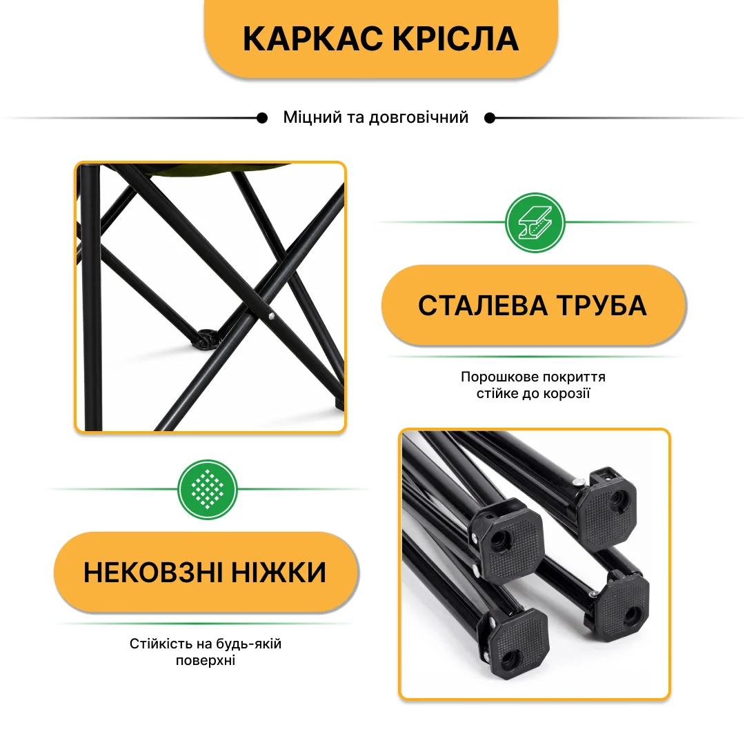 Комплект туристичний стіл 93х55х50 см + 2 крісла Lite Military оливковий алюміній/тканина 7,2 кг