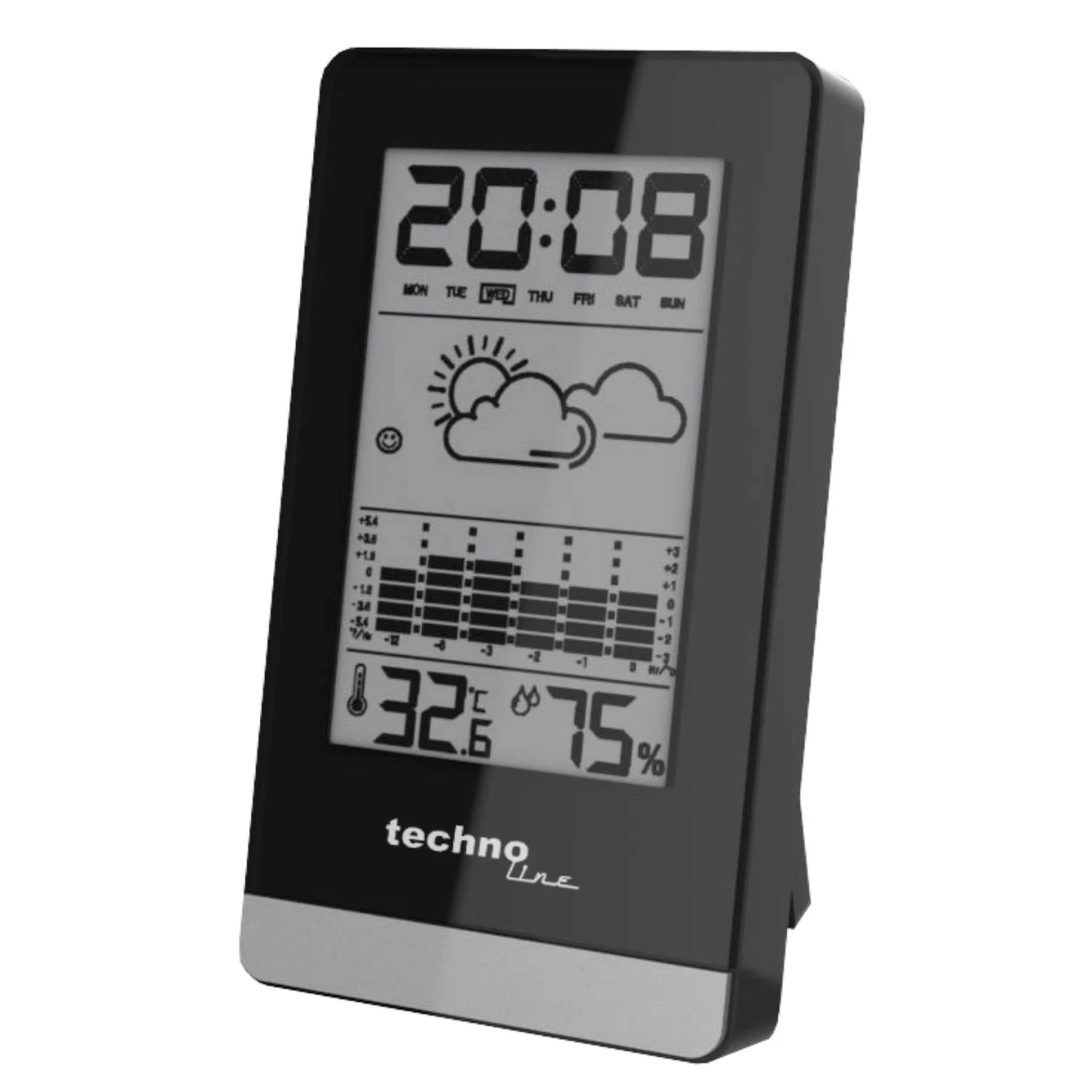 Метеостанция Technoline WS9125 электронная с часами и будильником 15,7х11,5х4 см пластик черная