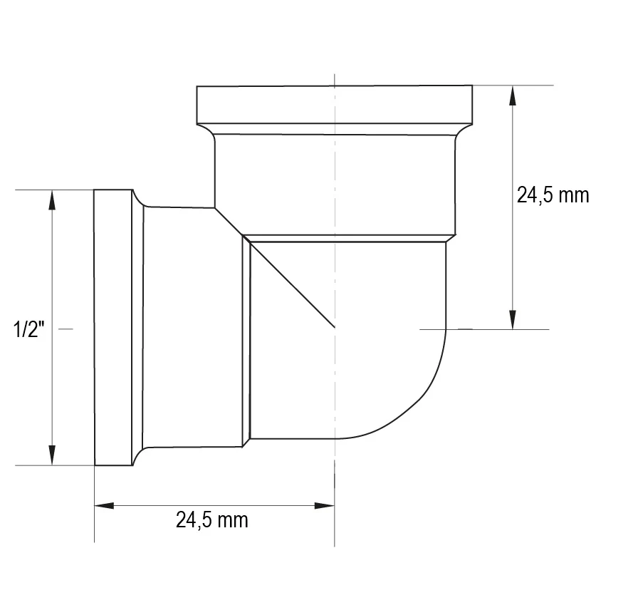 Кут ВВ Ніпель Koer KF.L06F.WN 1/2'' Латунь Без нікелю