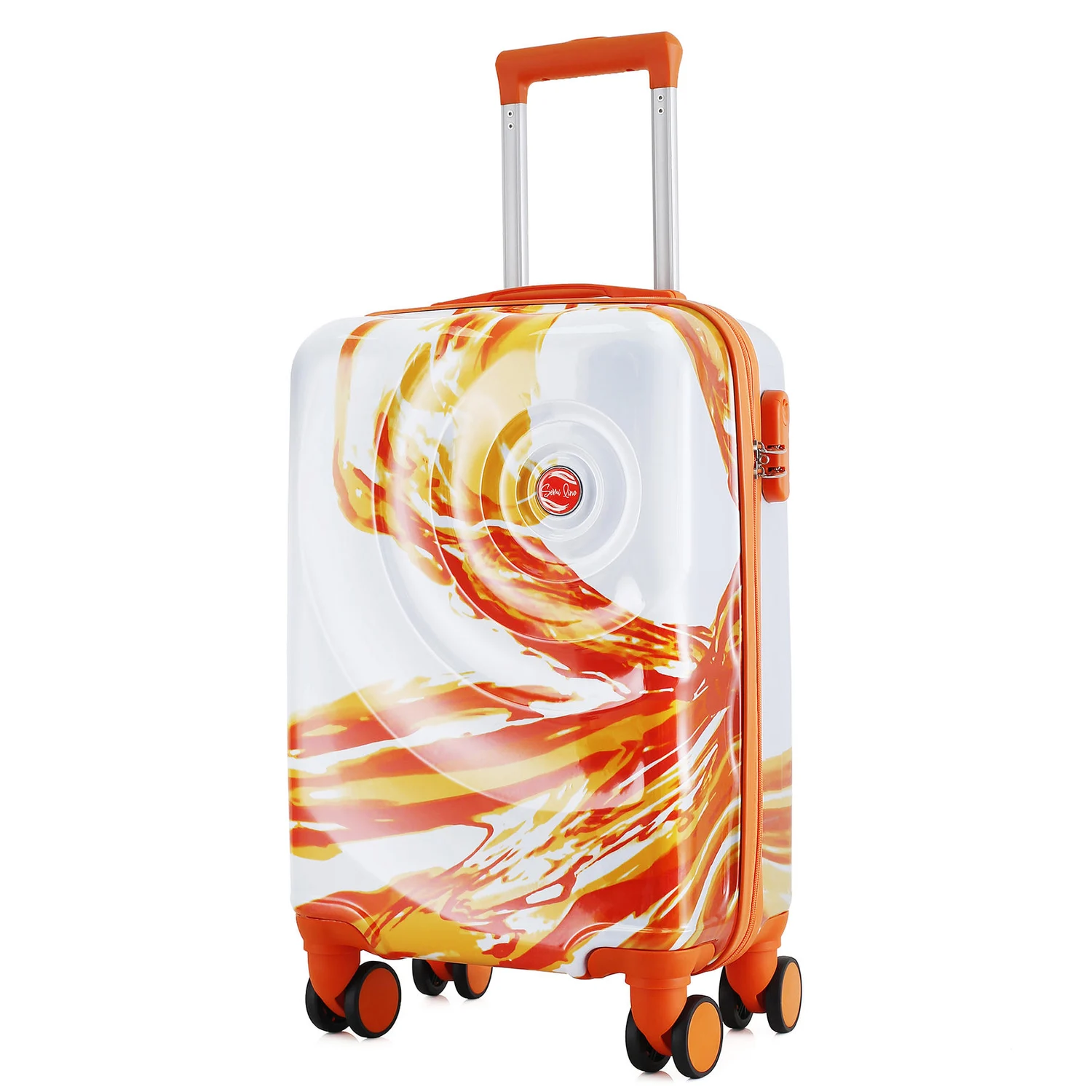 Чемодан Semi Line T5655-1 20" 44 л Polycarbonate/ABS-Plastic White/Orange Print
