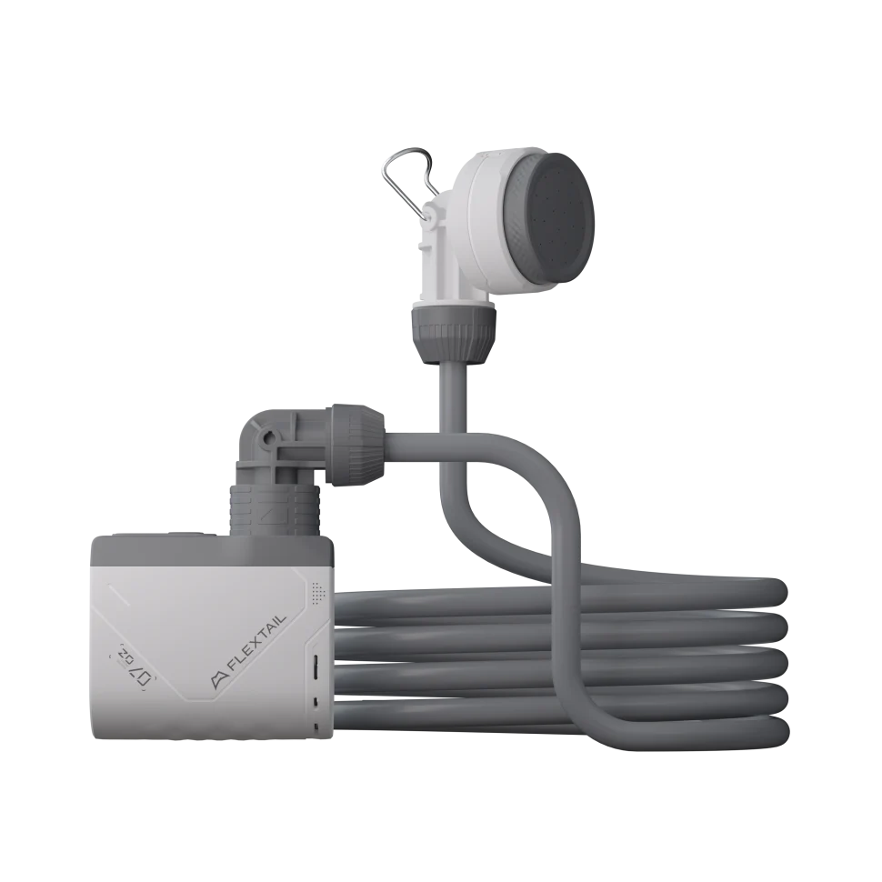 Портативний душ Flextail Tiny Shower з насосом на акумуляторі 2,2 м пластик білий