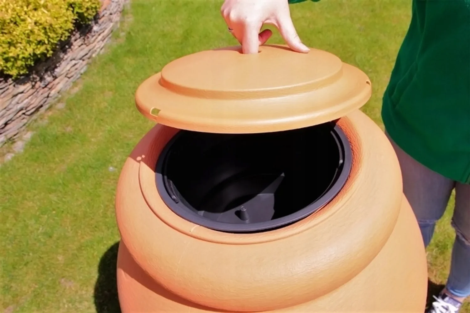 Резервуар для дощової води 210 л HDPE пластик антрацитовий 560x596x1130 мм