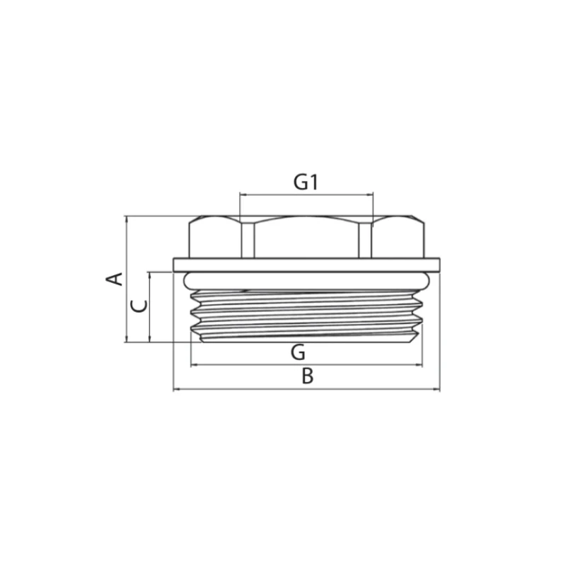 Футорка 1"x3/4" з ущільнювальним кільцем латунна Koer KF.F0810-R