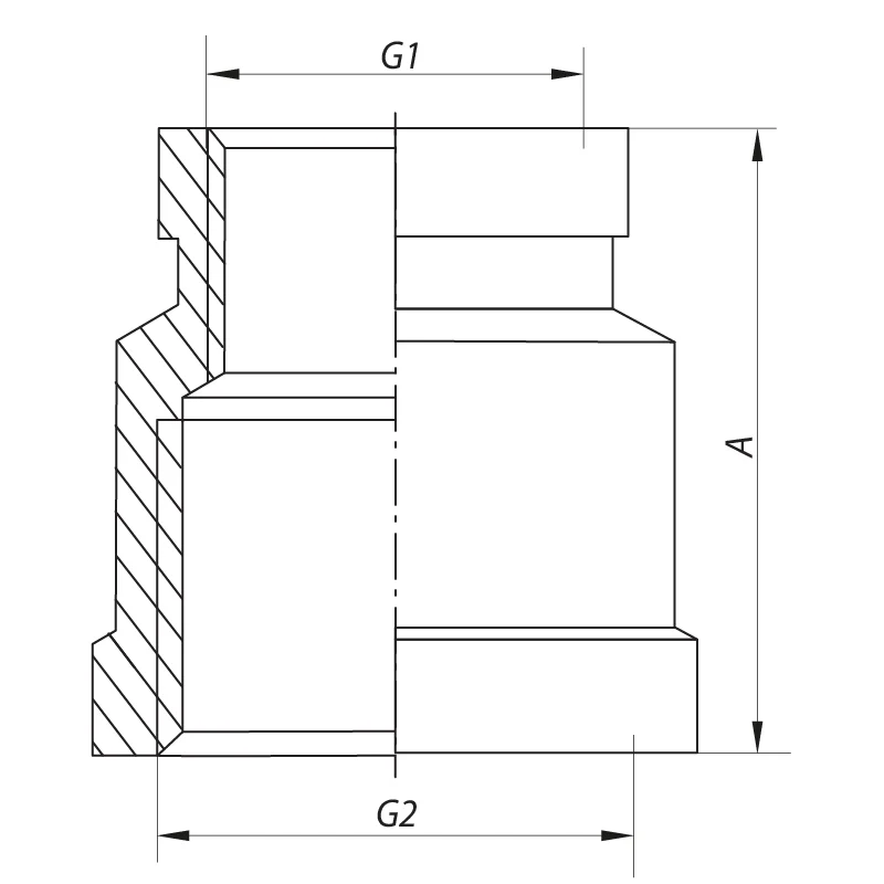 Муфта редукційна 1/2"x3/4" хром KF.C0608.chr