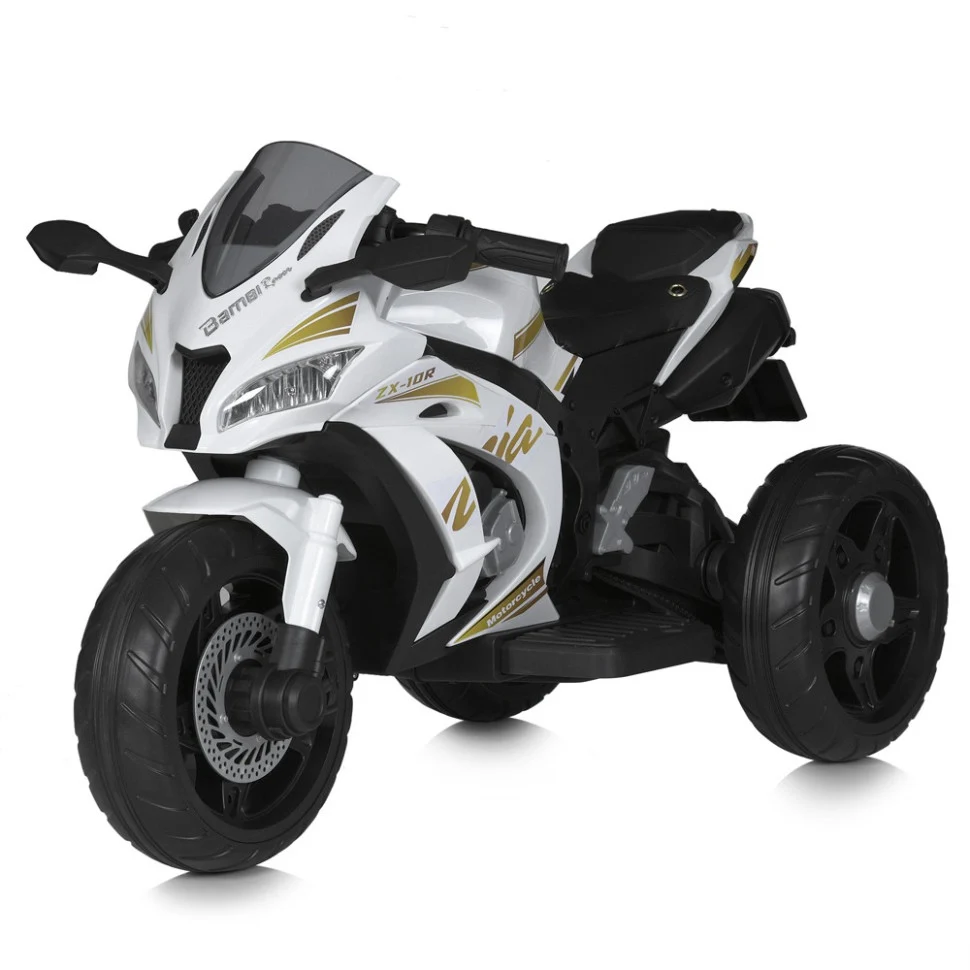 Детский электромобиль мотоцикл M 5806EL-1 для детей 3-8 лет 106х54х68 см экокожа черный