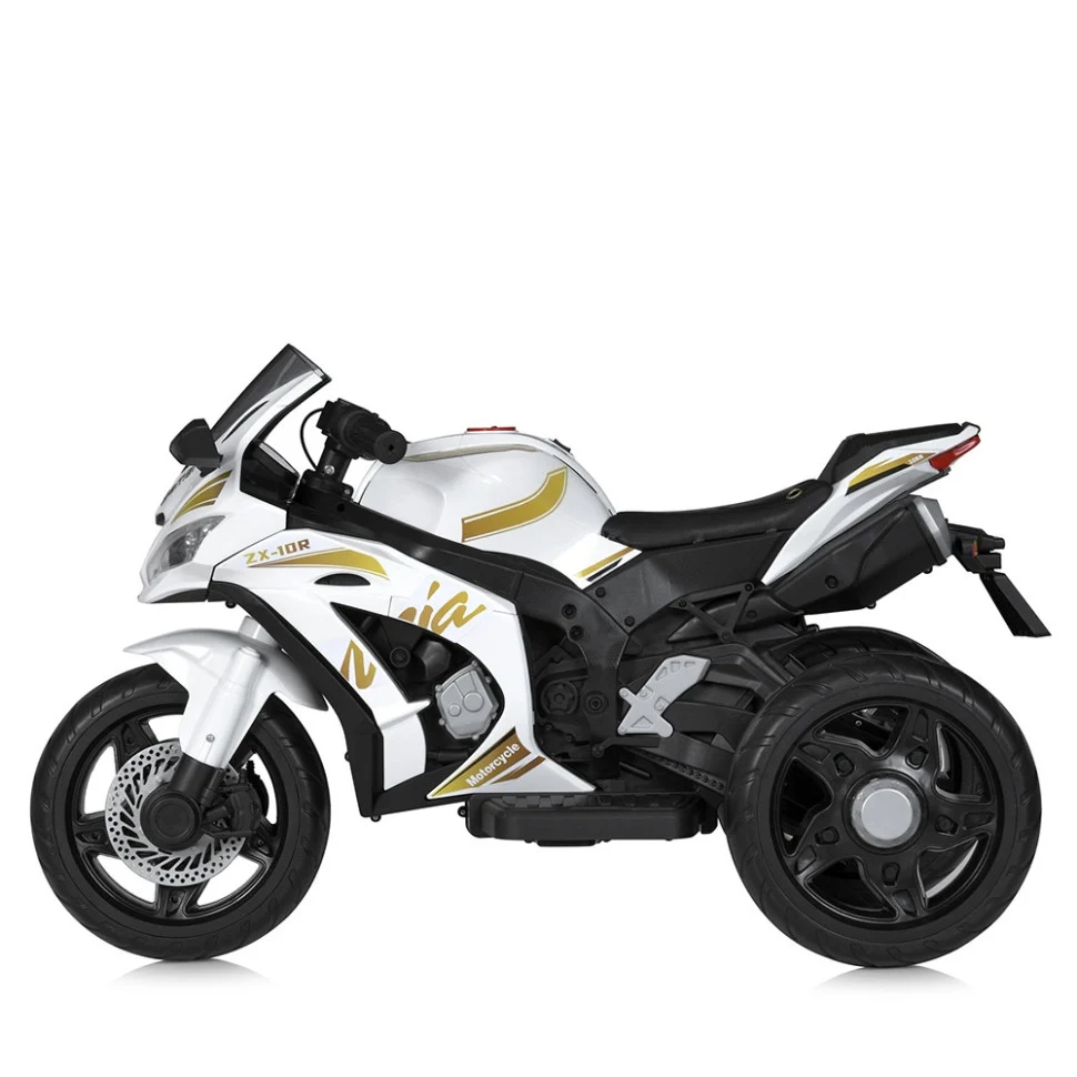 Детский электромобиль мотоцикл M 5806EL-1 для детей 3-8 лет 106х54х68 см экокожа черный
