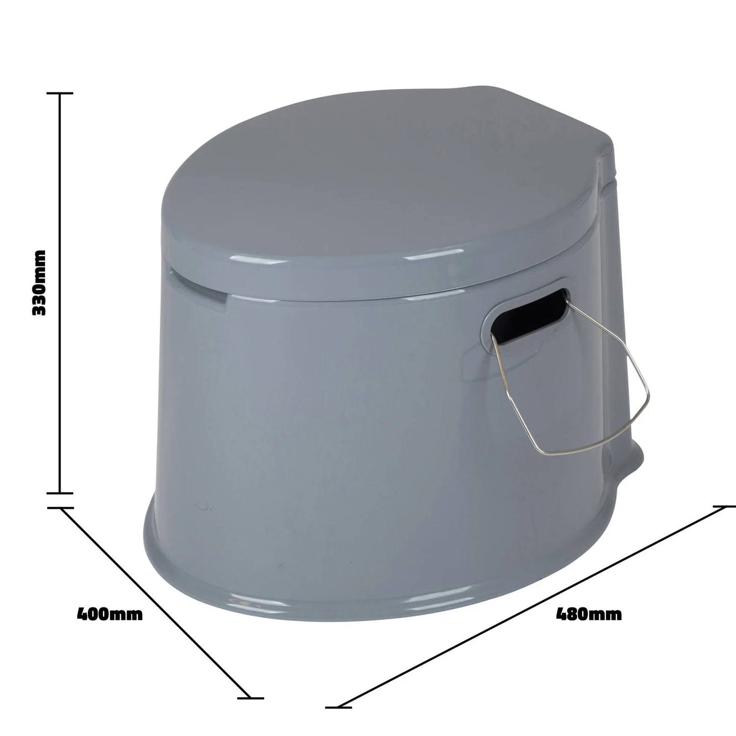 Біотуалет Bo-Camp Portable Toilet 7 л поліетилен 50х43х35 см сірий