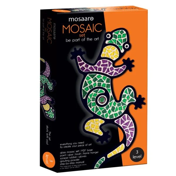 Набір для скляної мозаїки Mosaaro Ящірка 13 елементів перероблене скло різнобарвний