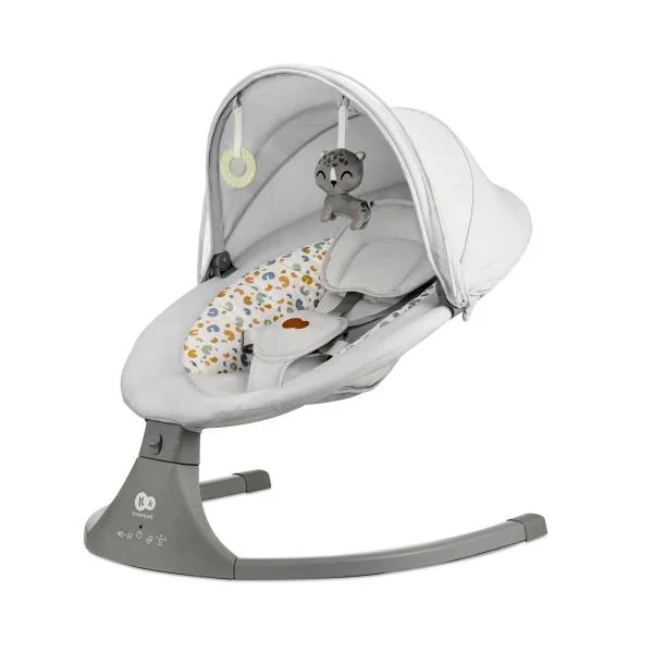 Шезлонг-гойдалка Kinderkraft Lumi 2 електрична 5 швидкостей світло-сірий