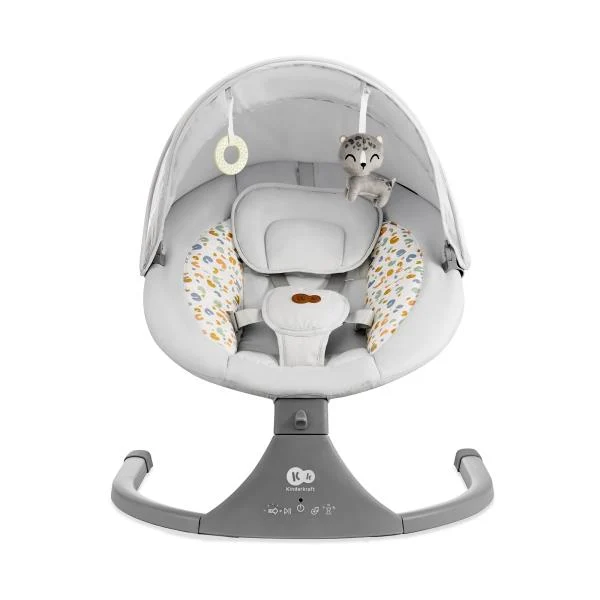 Шезлонг-гойдалка Kinderkraft Lumi 2 електрична 5 швидкостей світло-сірий