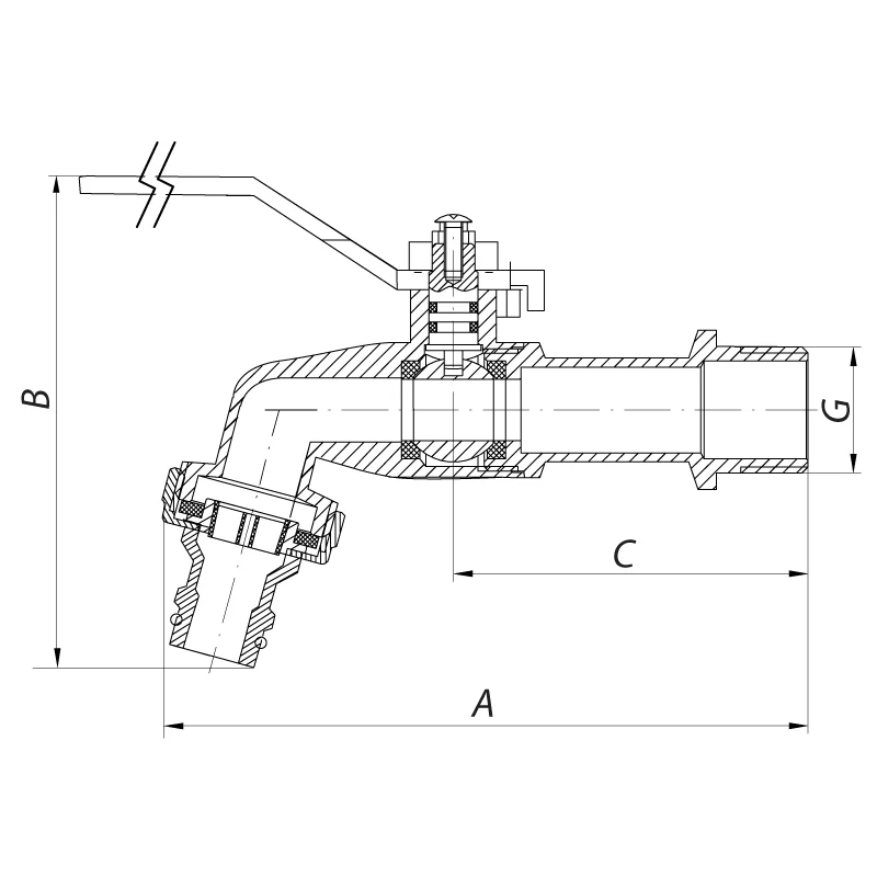 Кран пивний 1/2" червоний латунний 10 Бар SK0019