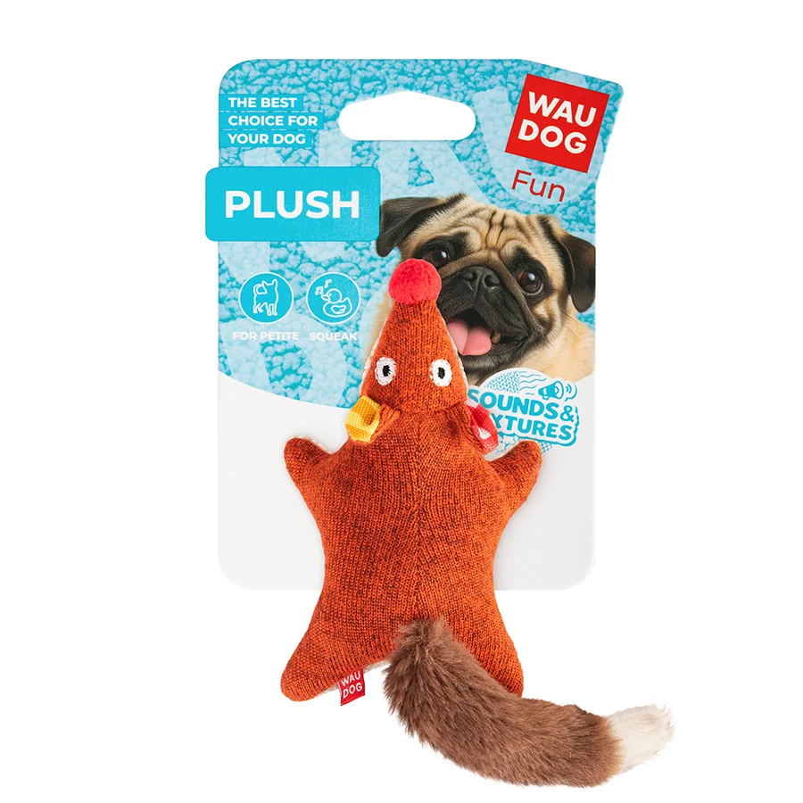 Іграшка для собак WAUDOG Fun Plush Лисиця трикотаж 4х14 см помаранчевий