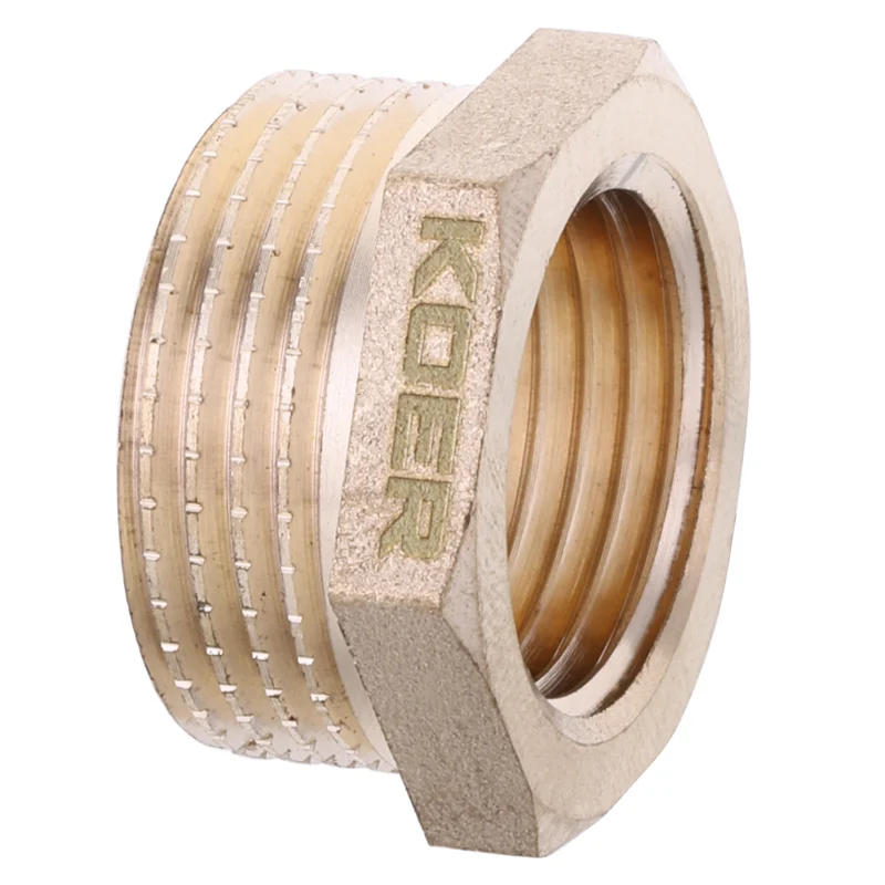 Футорка 1/2" х 3/4" без нікелю внутрішня-зовнішня різьба Koer KF.F0608.WN