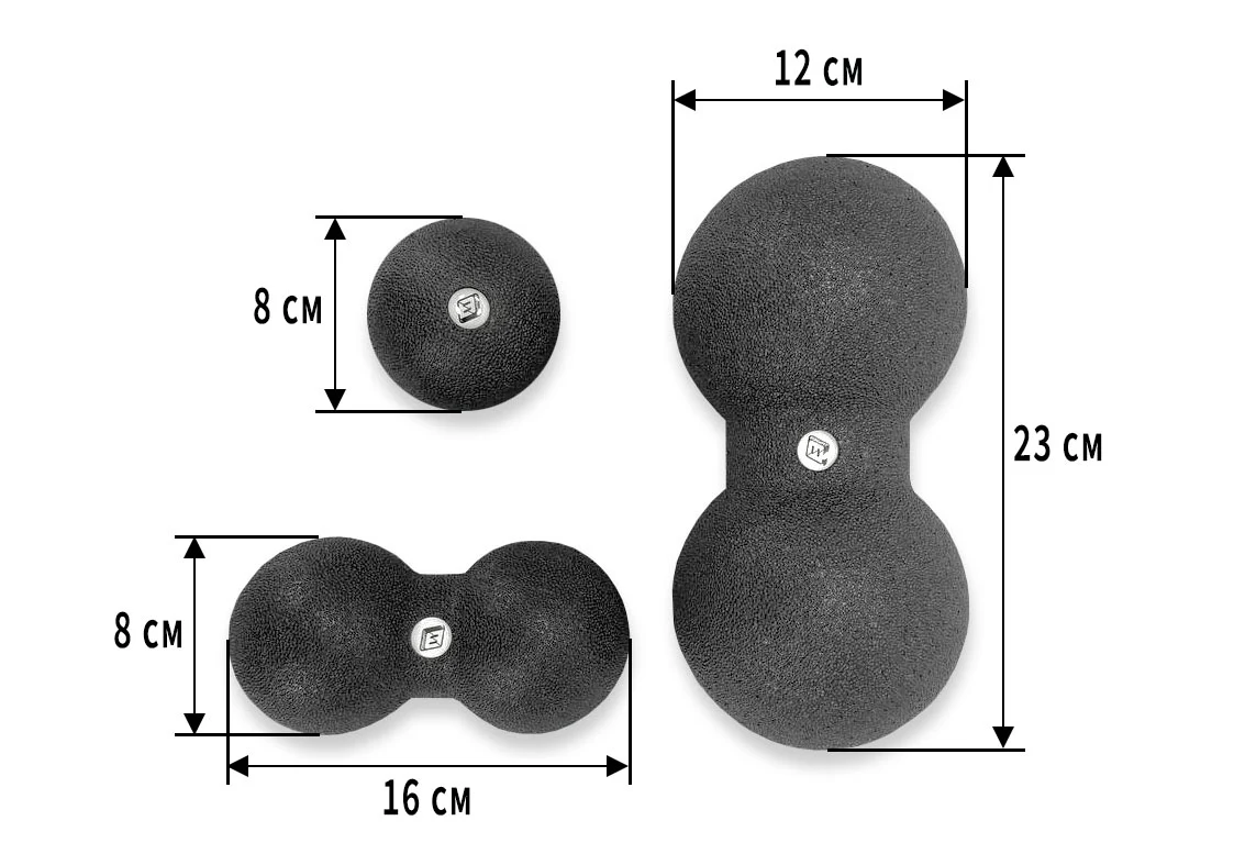 Набір масажних м'ячиків EasyFit MioSet-1 3 шт ЕПП 23х12 см 16х8 см 8 см