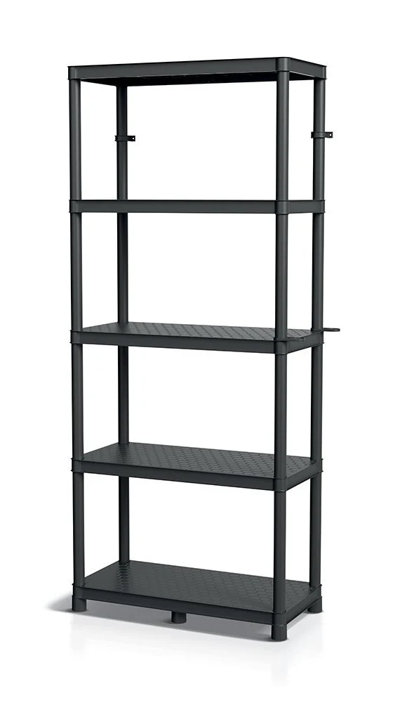 Стелаж 5 полиць Kistenberg STACKARO SOLID KSS75L5 172,5х75х33 см полімерна суміш чорний
