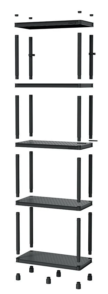 Стелаж 5 полиць Kistenberg STACKARO SOLID KSS75L5 172,5х75х33 см полімерна суміш чорний