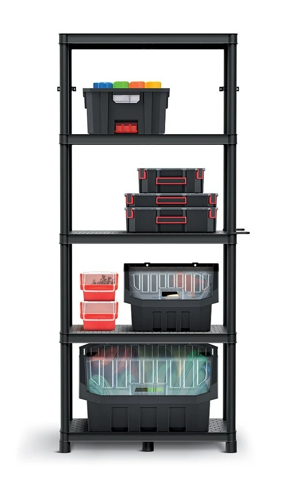 Стелаж 5 полиць Kistenberg STACKARO SOLID KSS75L5 172,5х75х33 см полімерна суміш чорний